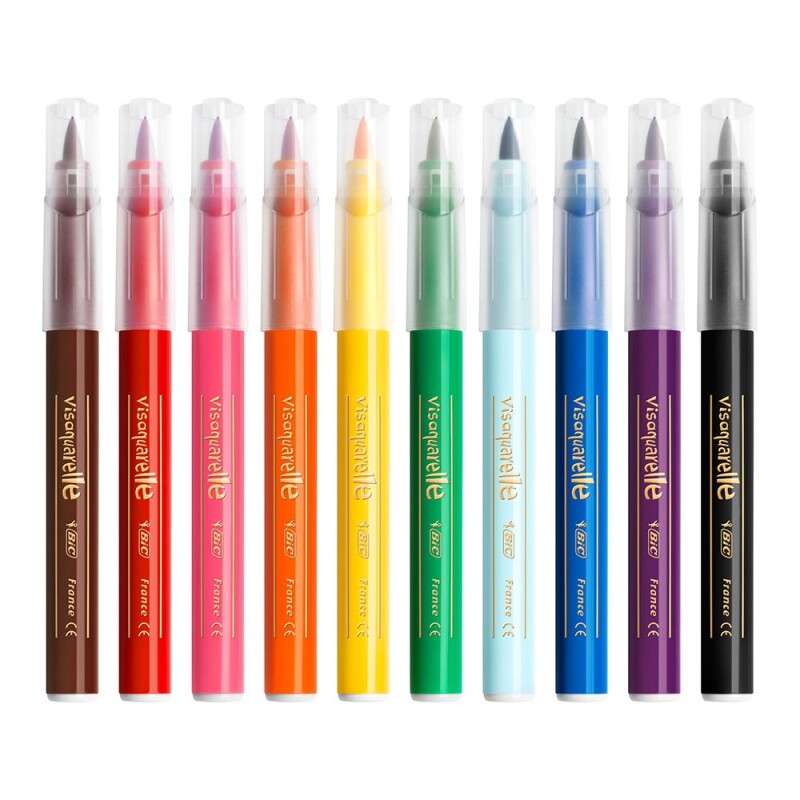Bic Visa Fırça UÇ Keçeli Boya Kalemi 10 Renk 8289641 - 2