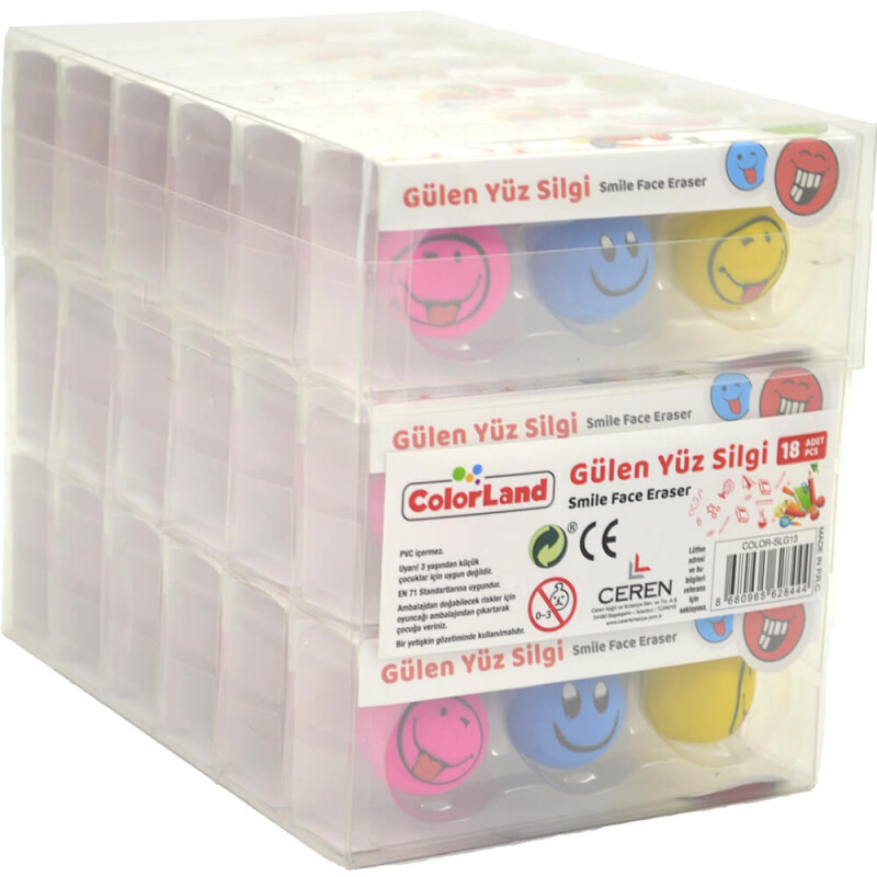 Colorland SLG13 Gülen Yüz Silgi 18li - 1