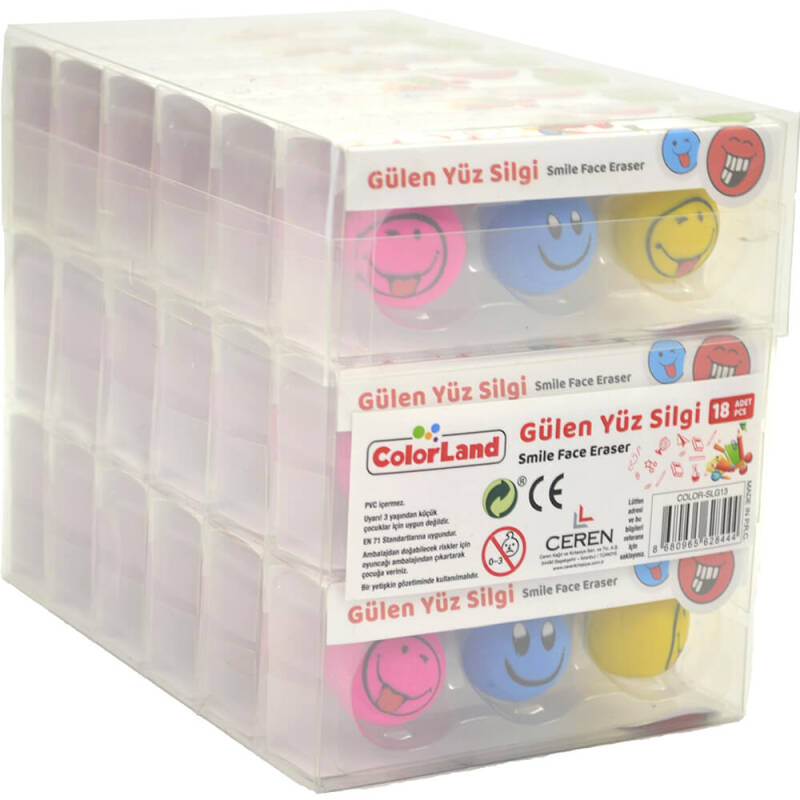 Colorland SLG13 Gülen Yüz Silgi 18li - 1