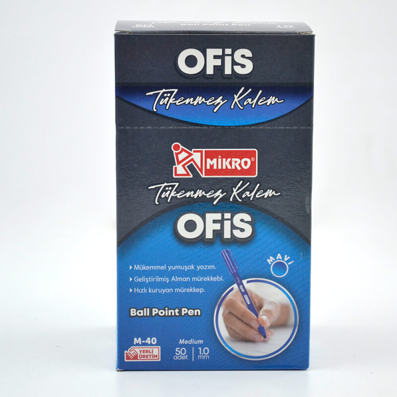 Mİkro M-40 Line Ofis Tipi Tükenmez Kalem Mavİ - 1
