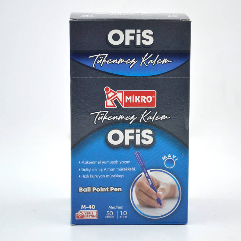 Mİkro M-40 Line Ofis Tipi Tükenmez Kalem Mavİ - 1