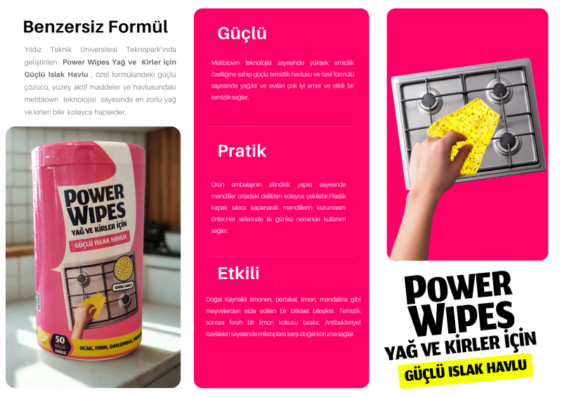 Power Wipes Yağ ve Kirler İçin Güçlü Islak Havlu 50 Adet - 2