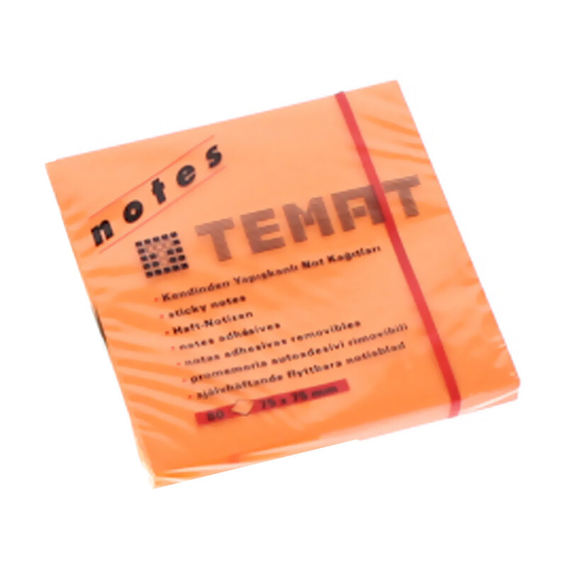 Temat 11234 Yapışkanlı Not Kağıdı 75X75 Turuncu - 1
