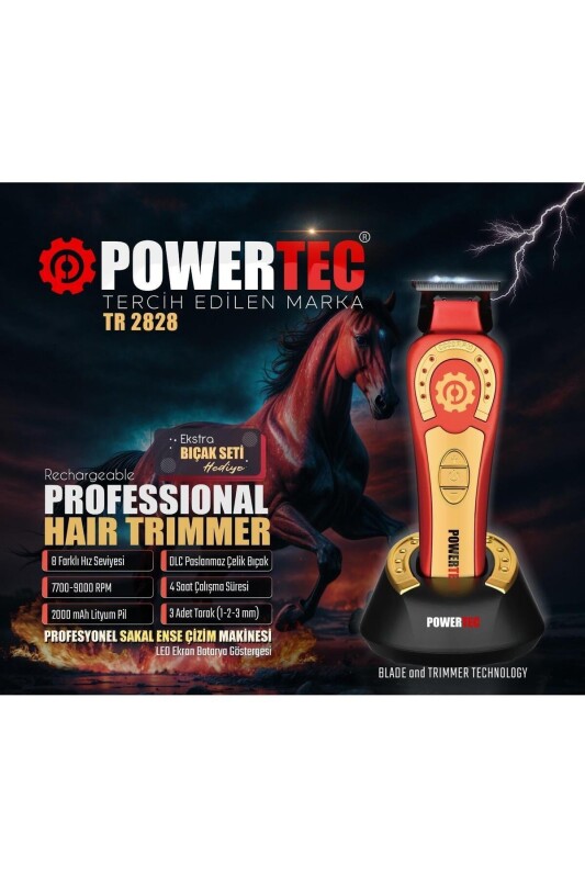 TR-2828 Tam Profesyonel 9.000rpm 8 Kademeli Sakal Ense Kesim-Çizim Makinesi - 1