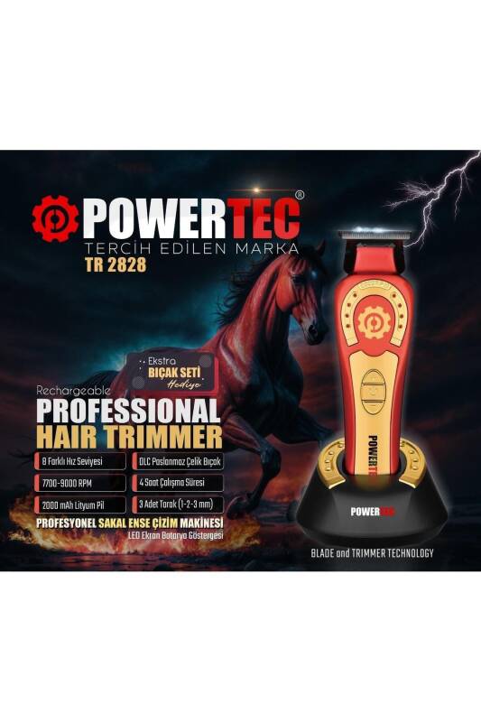 TR-2828 Tam Profesyonel 9.000rpm 8 Kademeli Sakal Ense Kesim-Çizim Makinesi - 1
